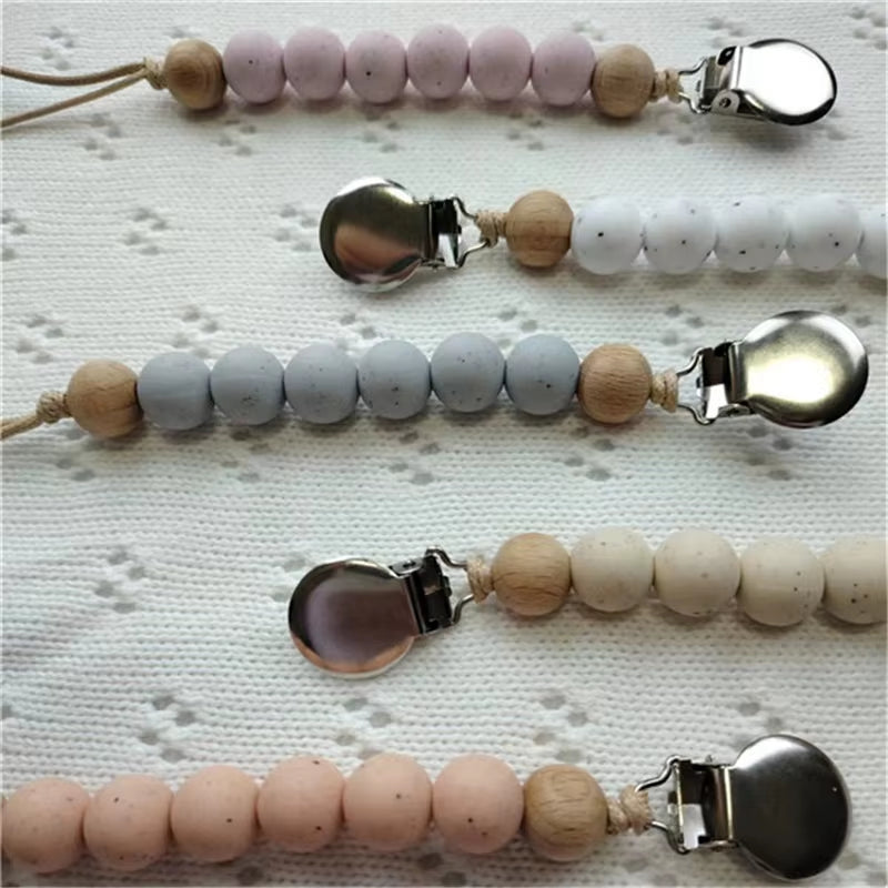 Baby Pacifier Clip Silicone Bead Pacifier Chain Nipple Bracket Holder for Nipples Toddler Toy Clip Baby Show Gift Atache Tetine
