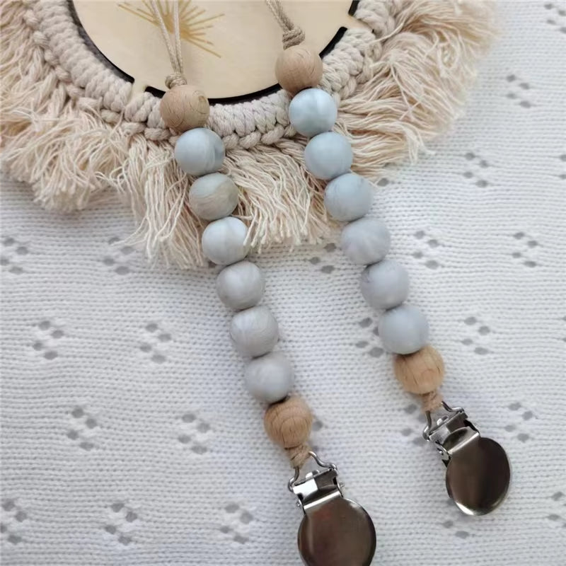 Baby Pacifier Clip Silicone Bead Pacifier Chain Nipple Bracket Holder for Nipples Toddler Toy Clip Baby Show Gift Atache Tetine