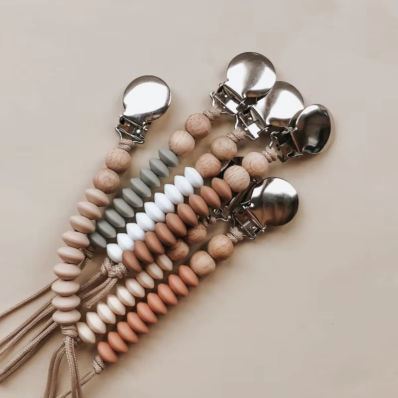 Baby Pacifier Clip Silicone Bead Pacifier Chain Nipple Bracket Holder for Nipples Toddler Toy Clip Baby Show Gift Atache Tetine