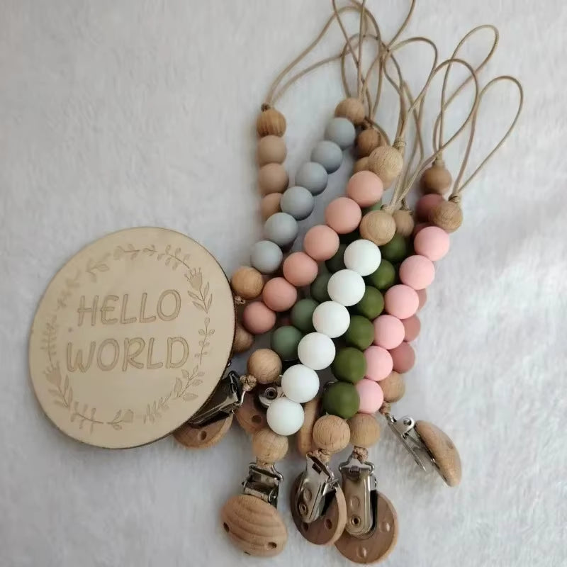 Baby Pacifier Clip Silicone Bead Pacifier Chain Nipple Bracket Holder for Nipples Toddler Toy Clip Baby Show Gift Atache Tetine